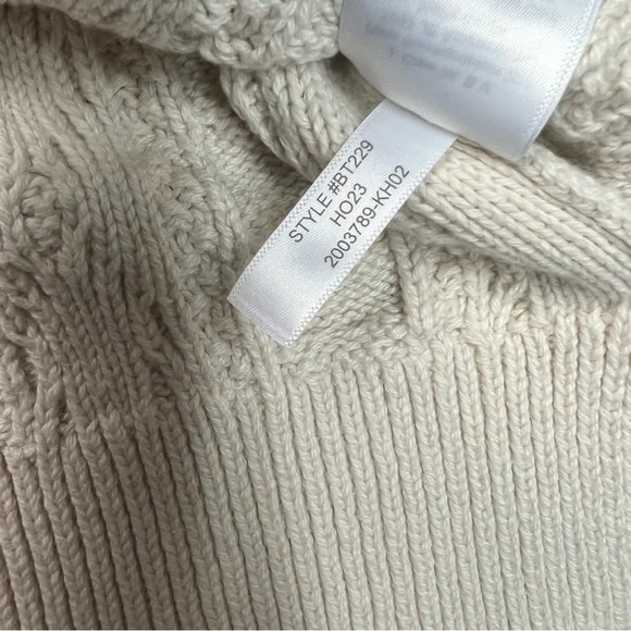 J Crew Sweater Womens XXS Beige Cable Knit Crewneck Cotton BT229 Holiday 2023 - Picture 6 of 7